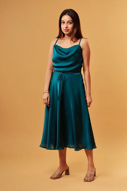 Emily Emerald Green Satin dress