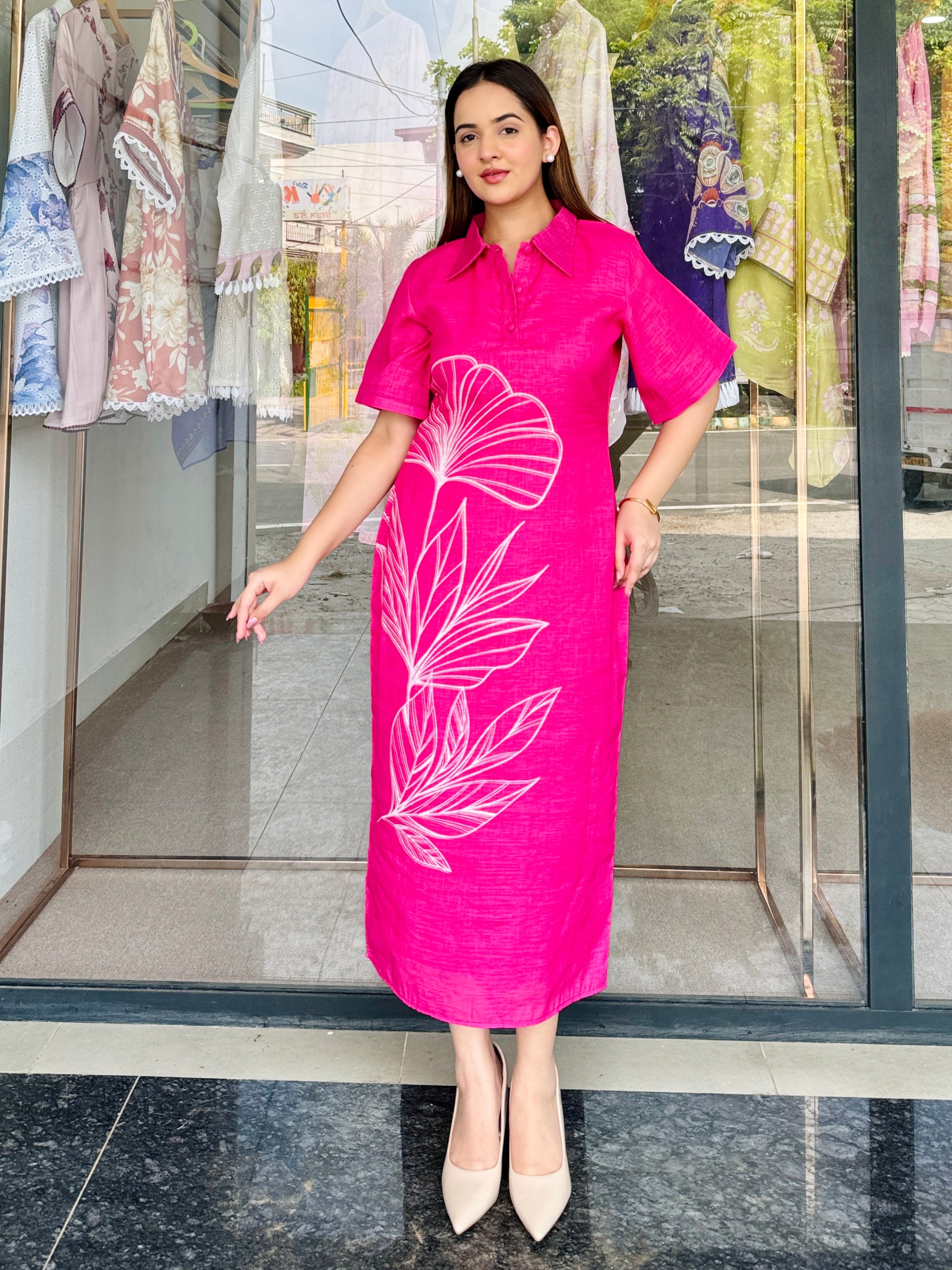 Timeless Pink Midi Dress