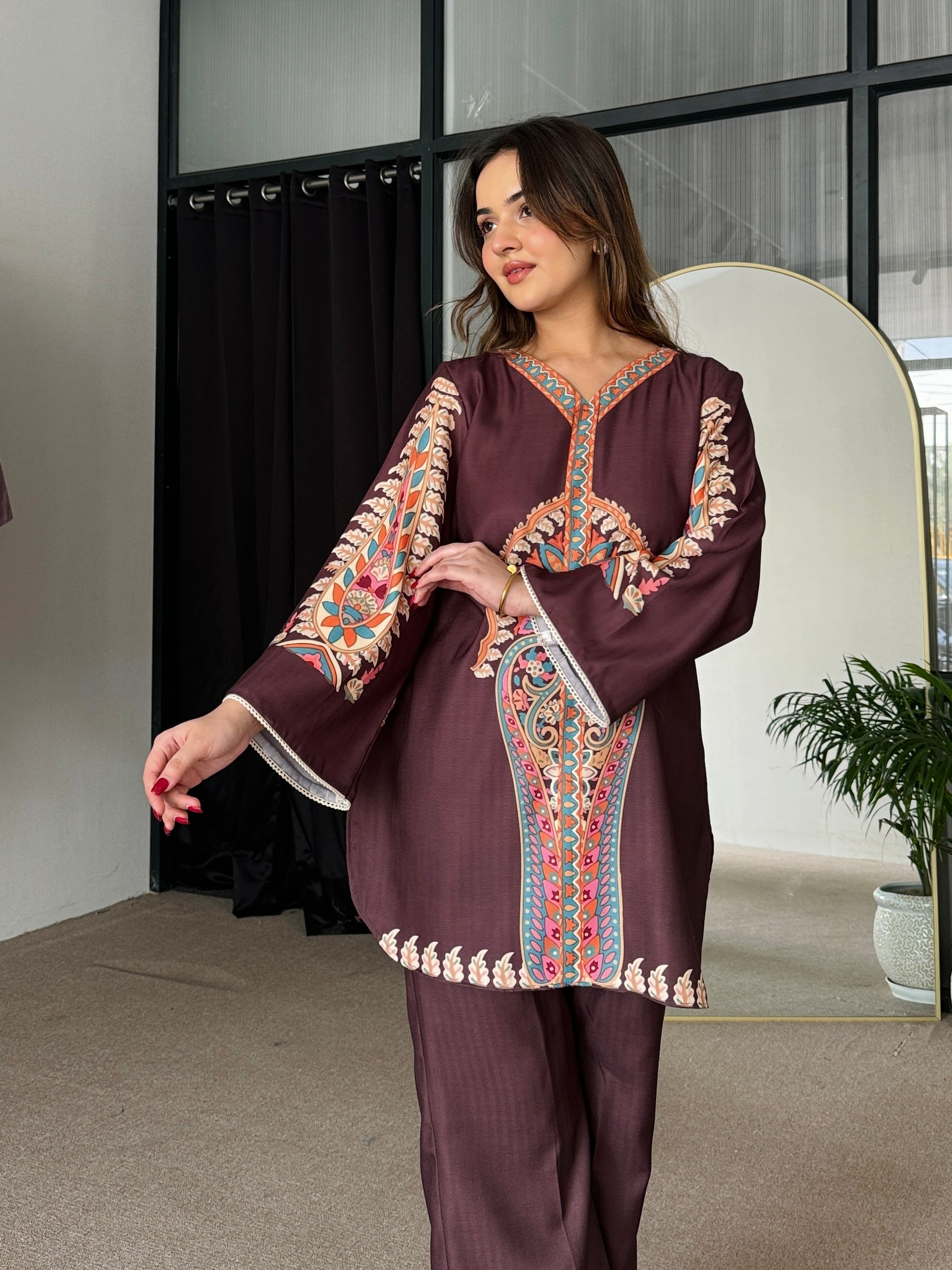 Brown Winter Kurta Set