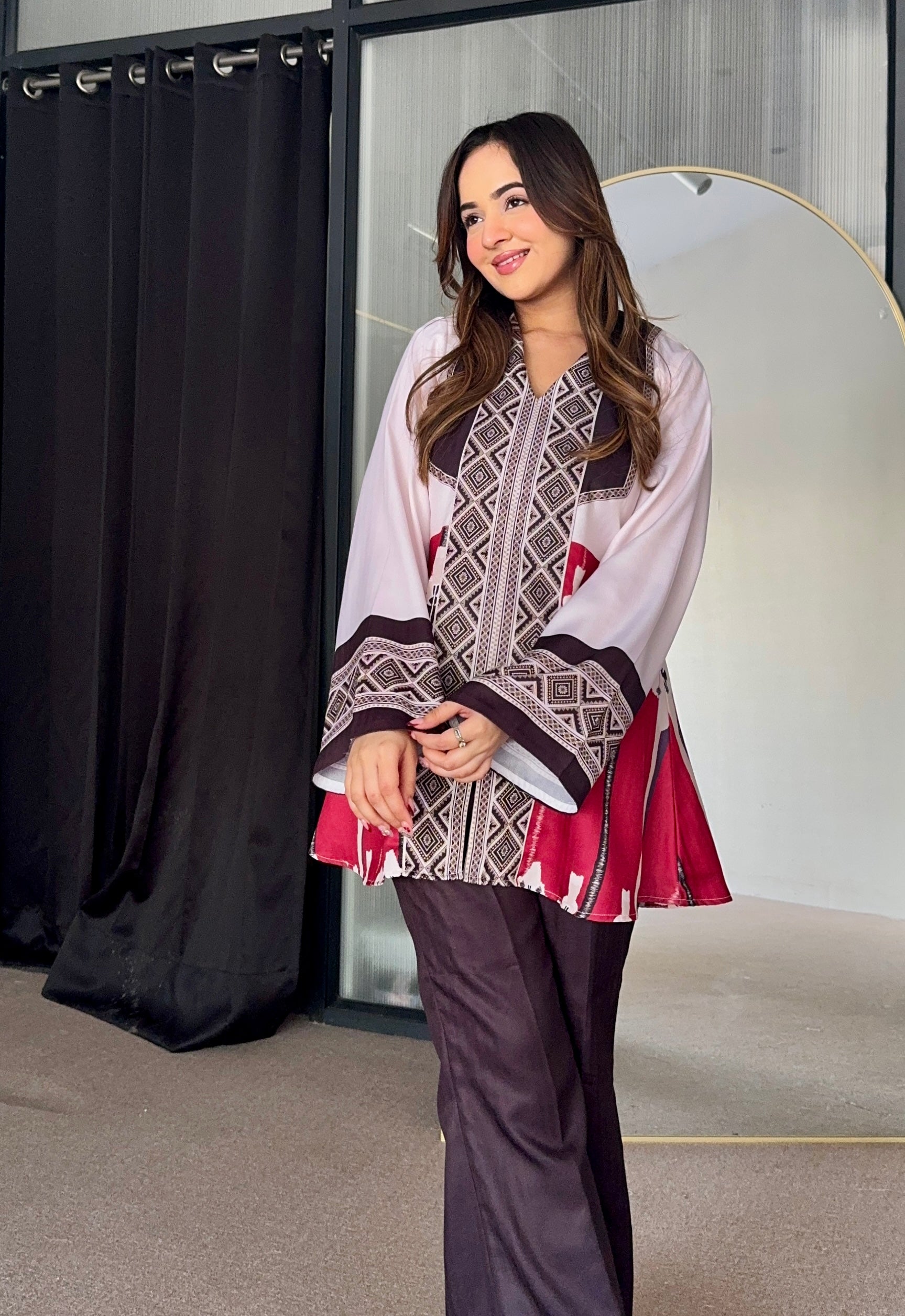 Dark Rose Winter Kurta Set