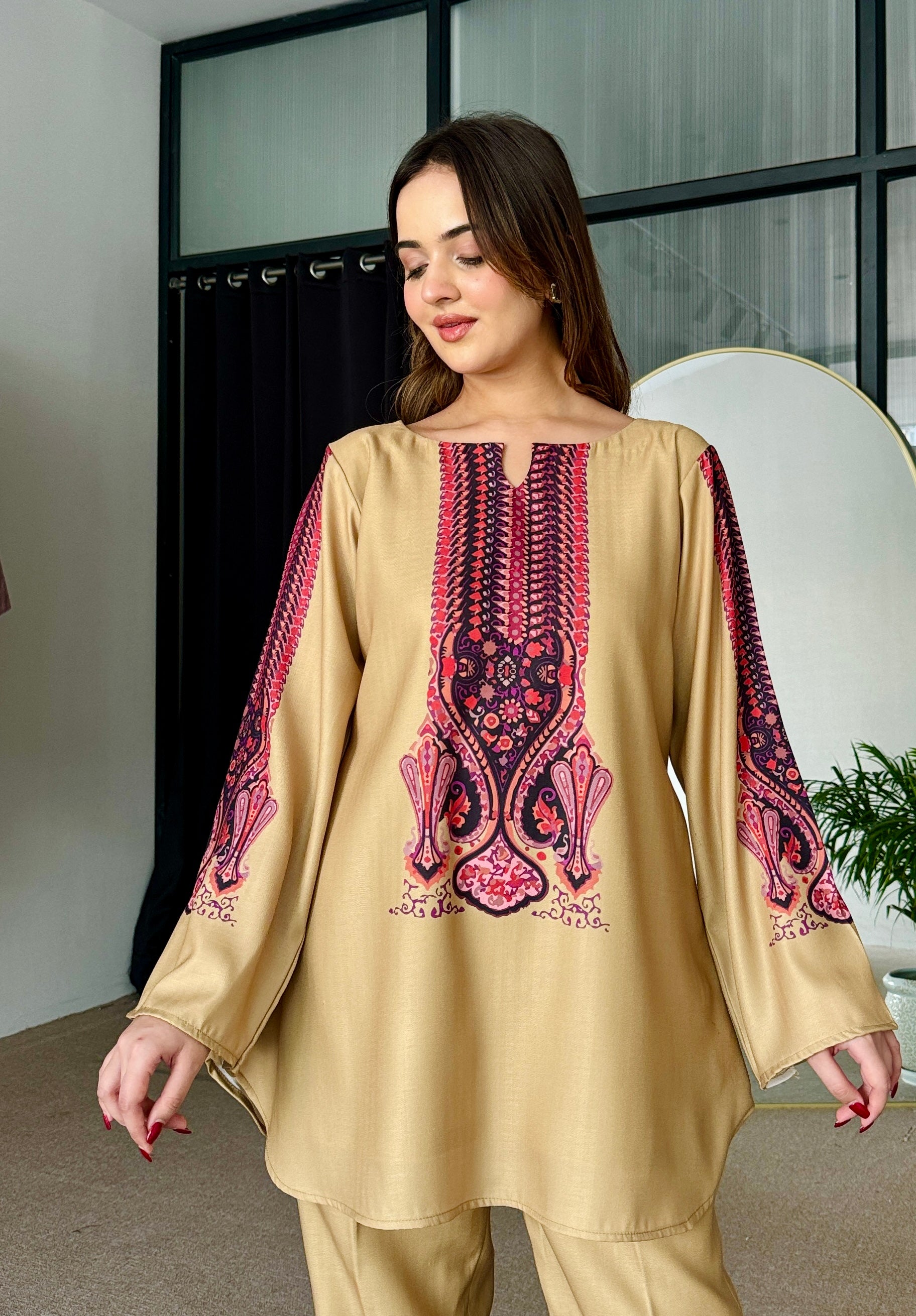 Sunlit Sage Pashmina Kurta Set