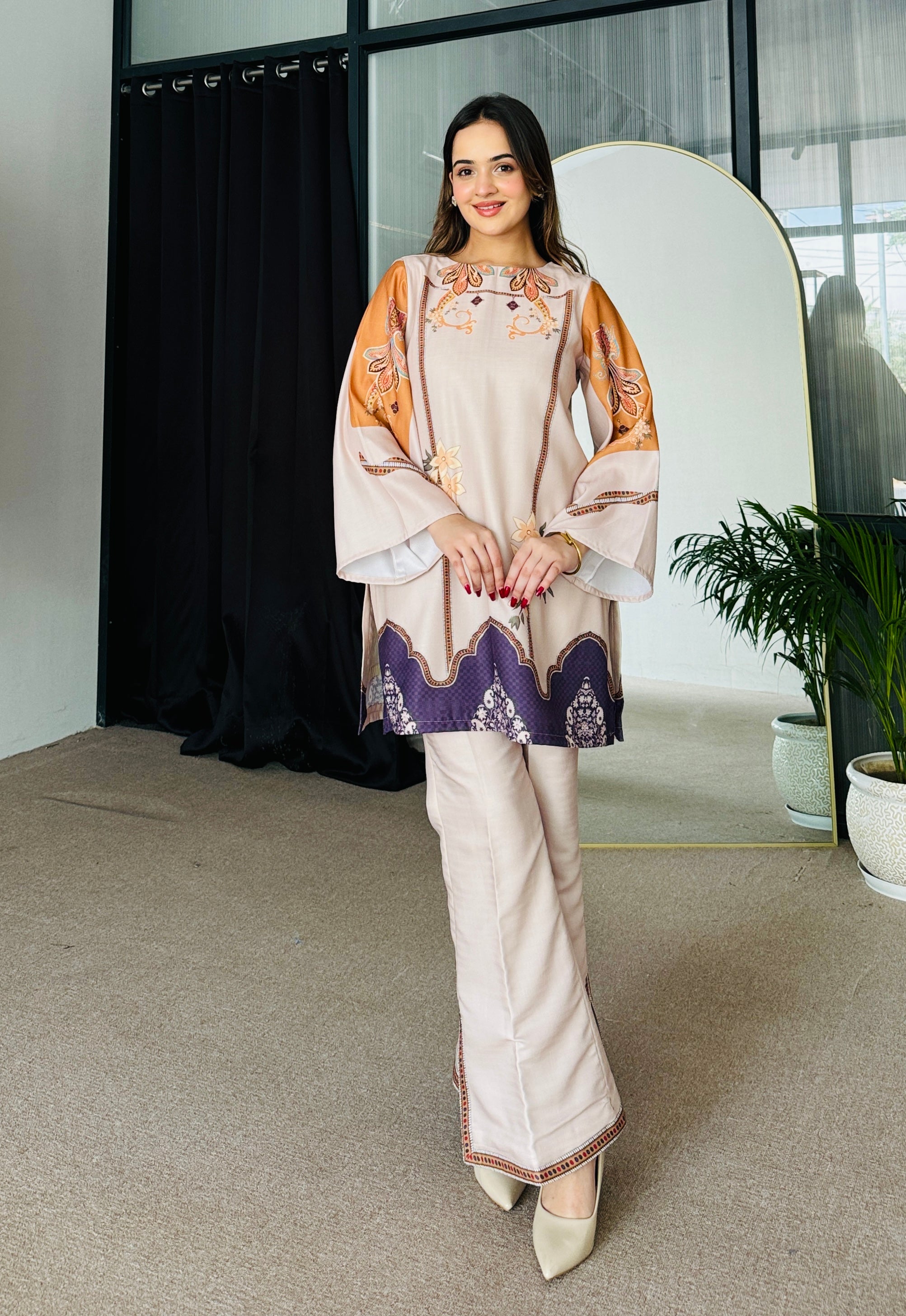 Sara Pastel Winter Kurta Set