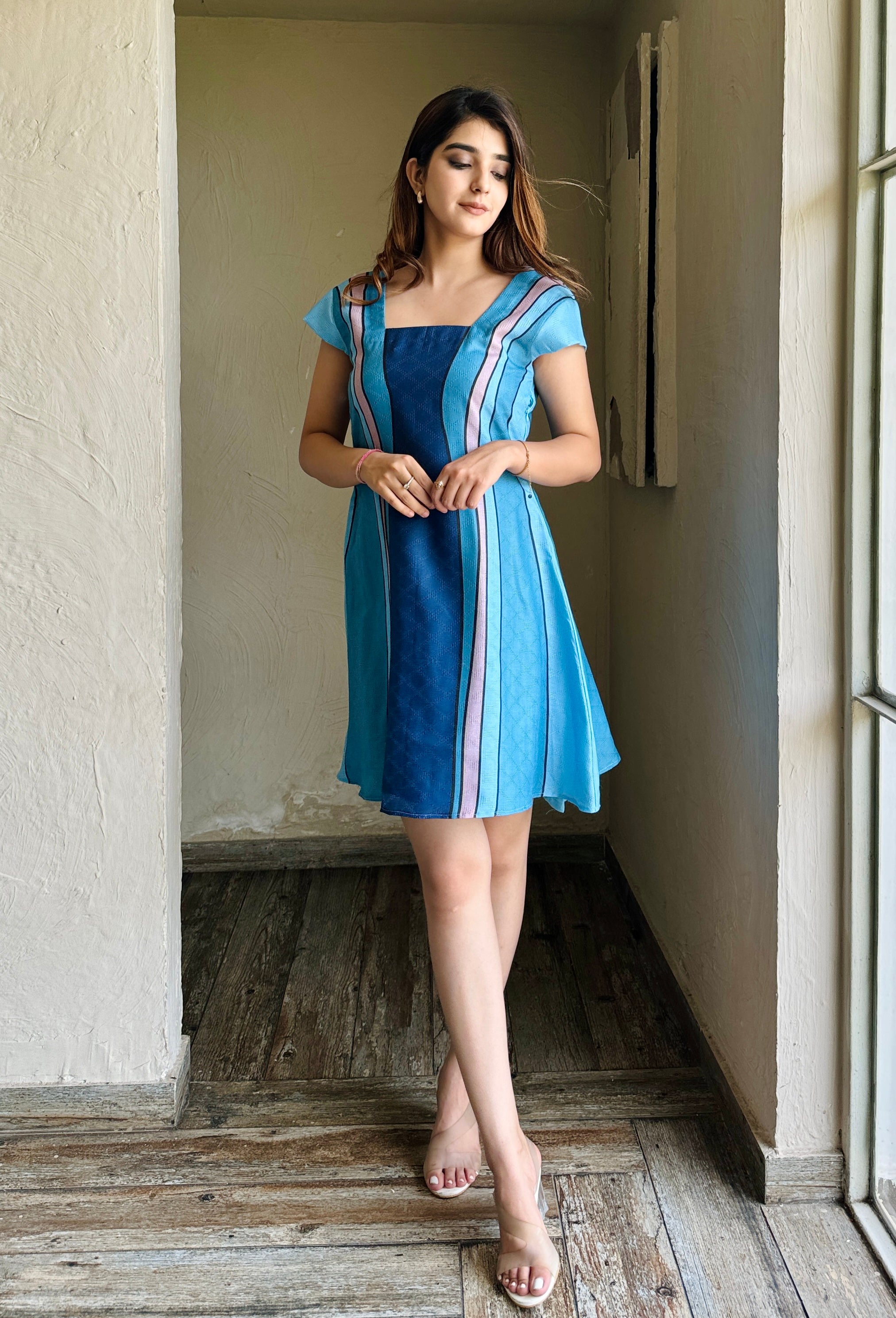 Emma Summer Blue Midi Dress