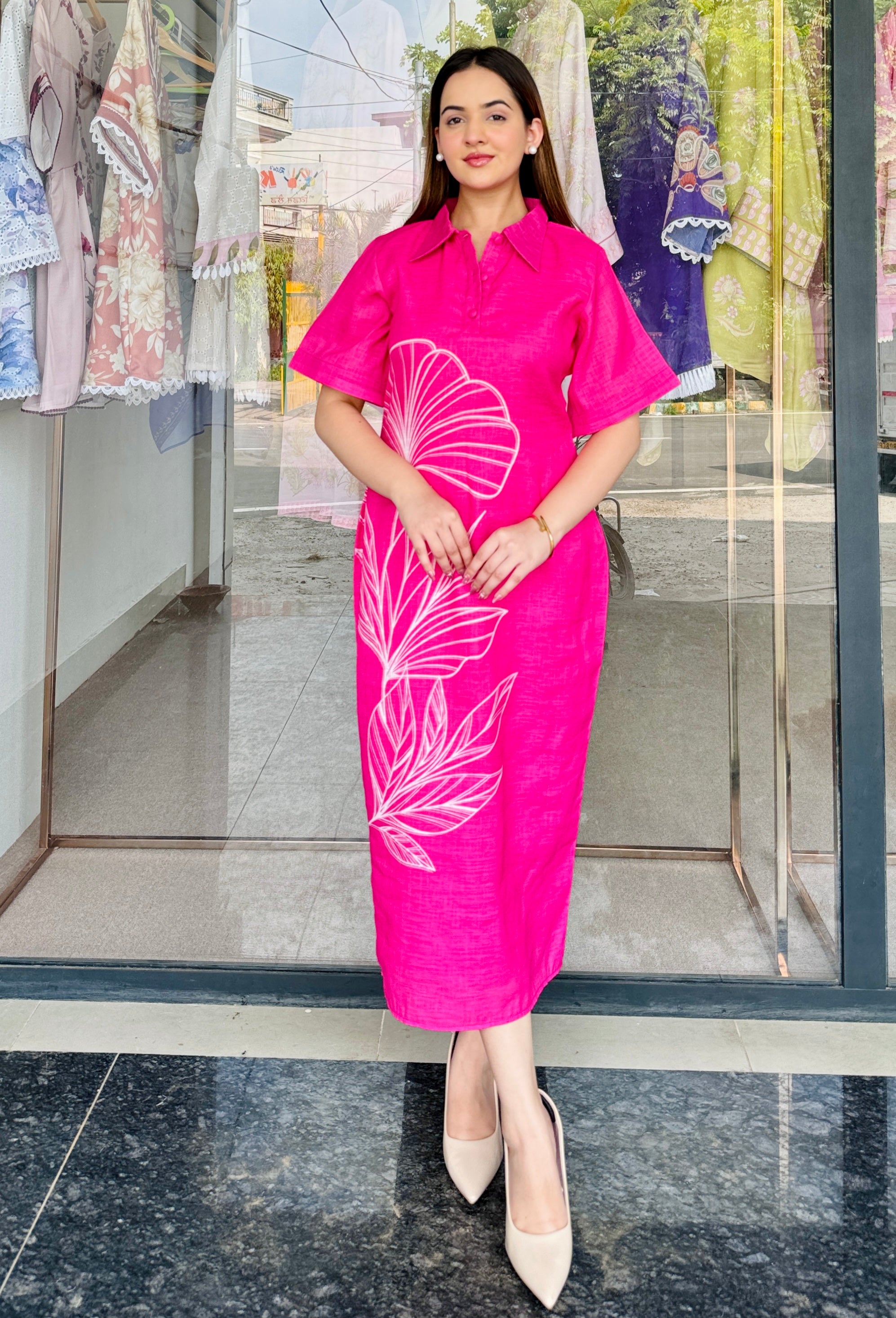 Timeless Pink Midi Dress