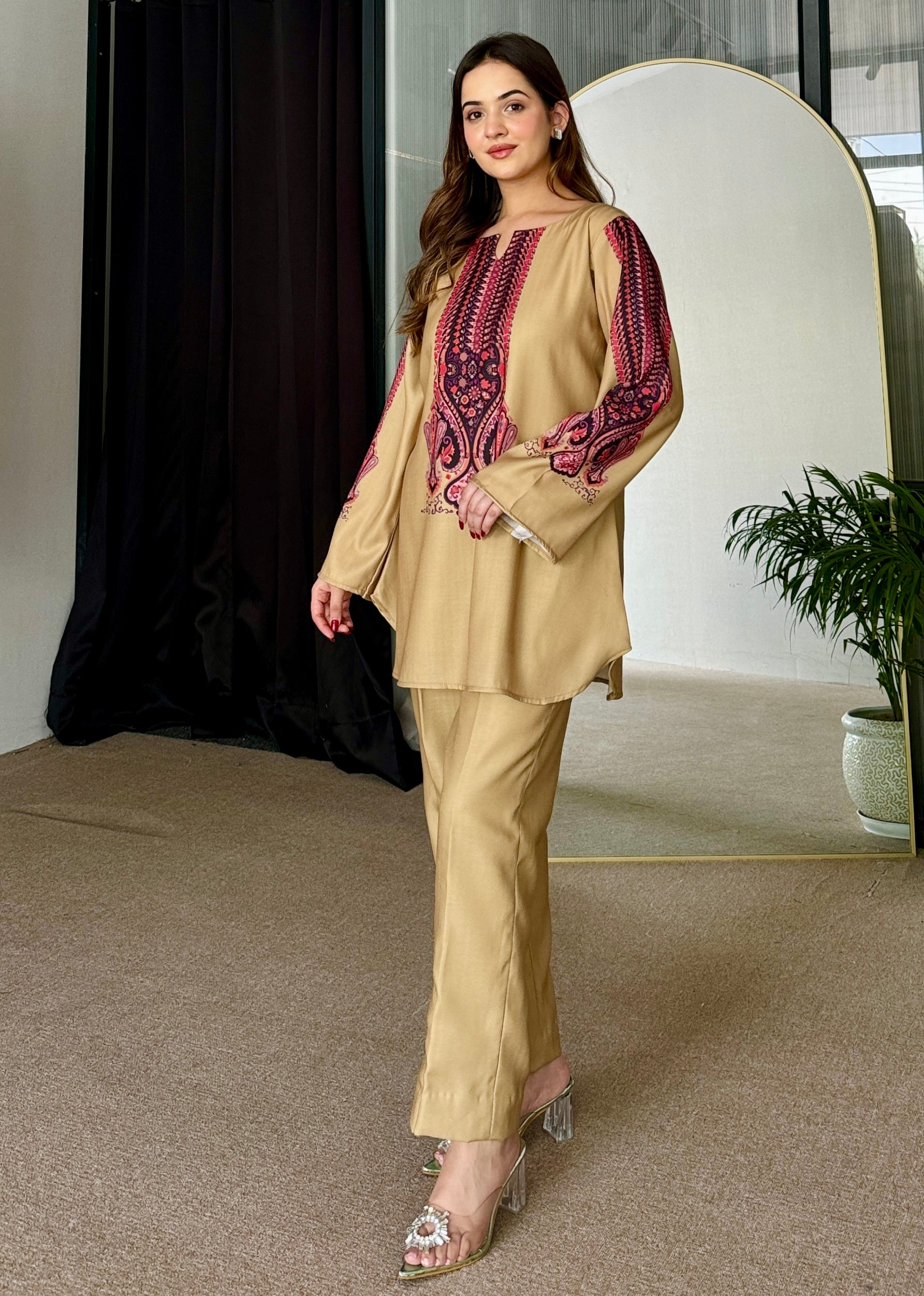 Sunlit Sage Pashmina Kurta Set