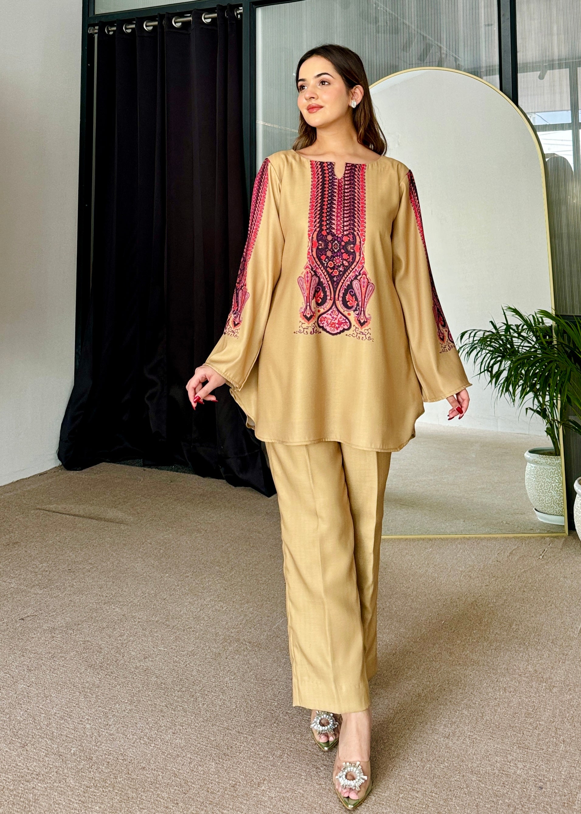 Sunlit Sage Pashmina Kurta Set