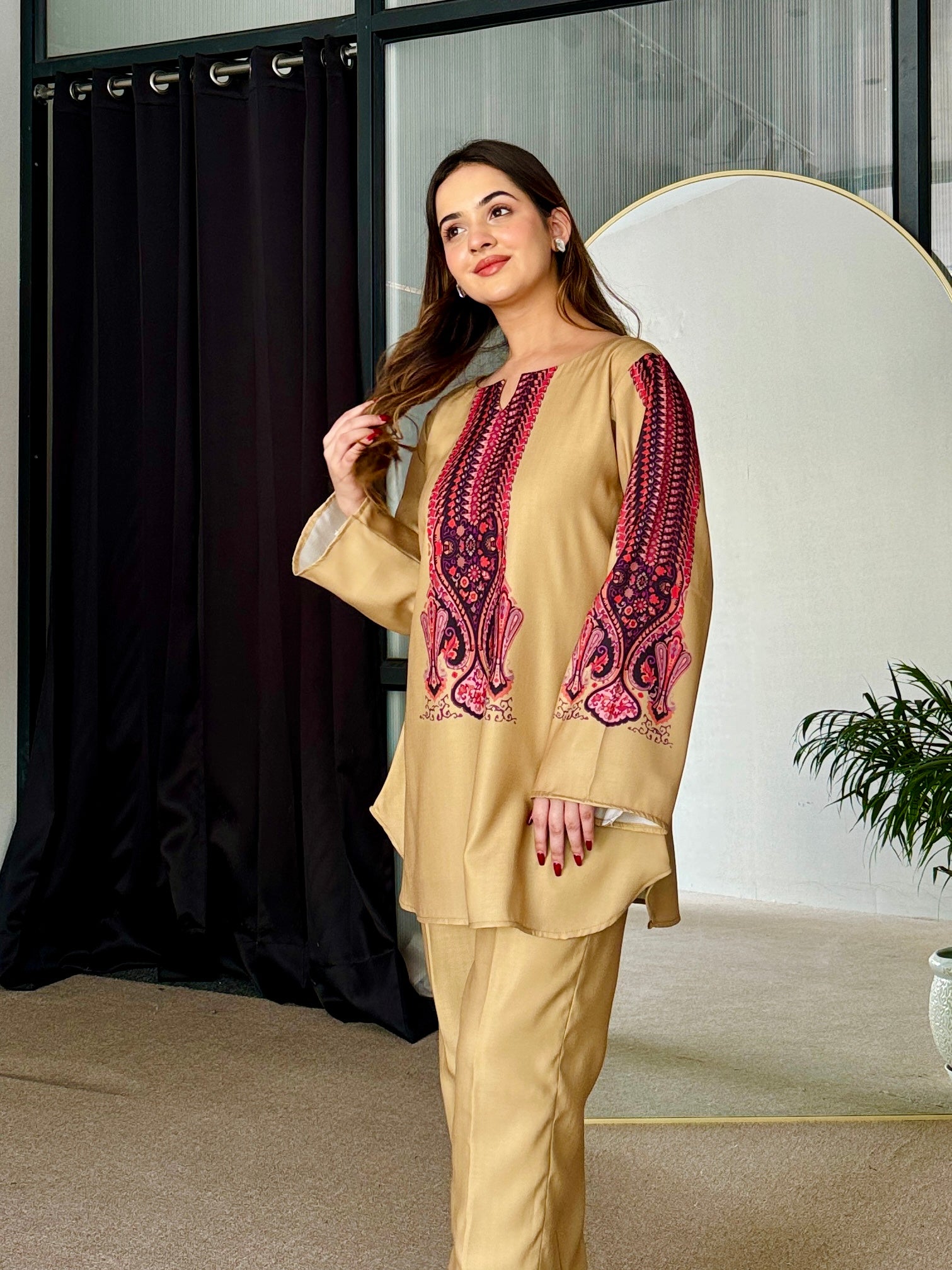 Sunlit Sage Pashmina Kurta Set