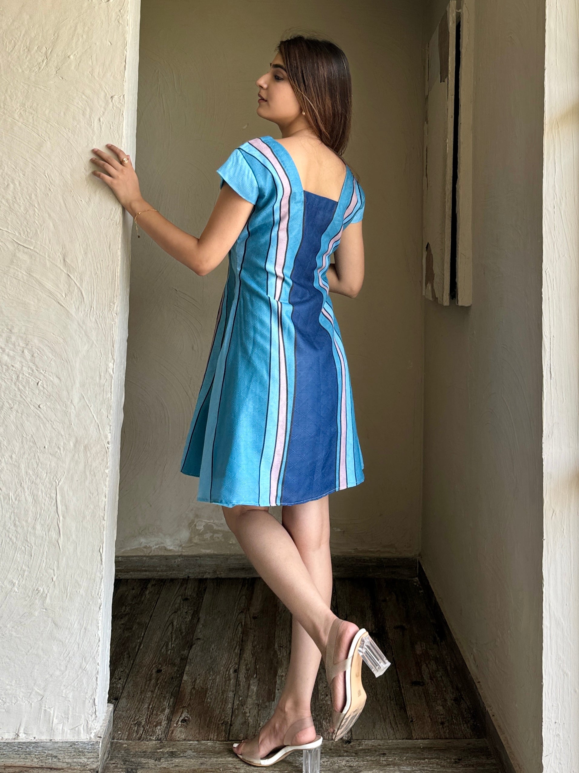 Emma Summer Blue Midi Dress