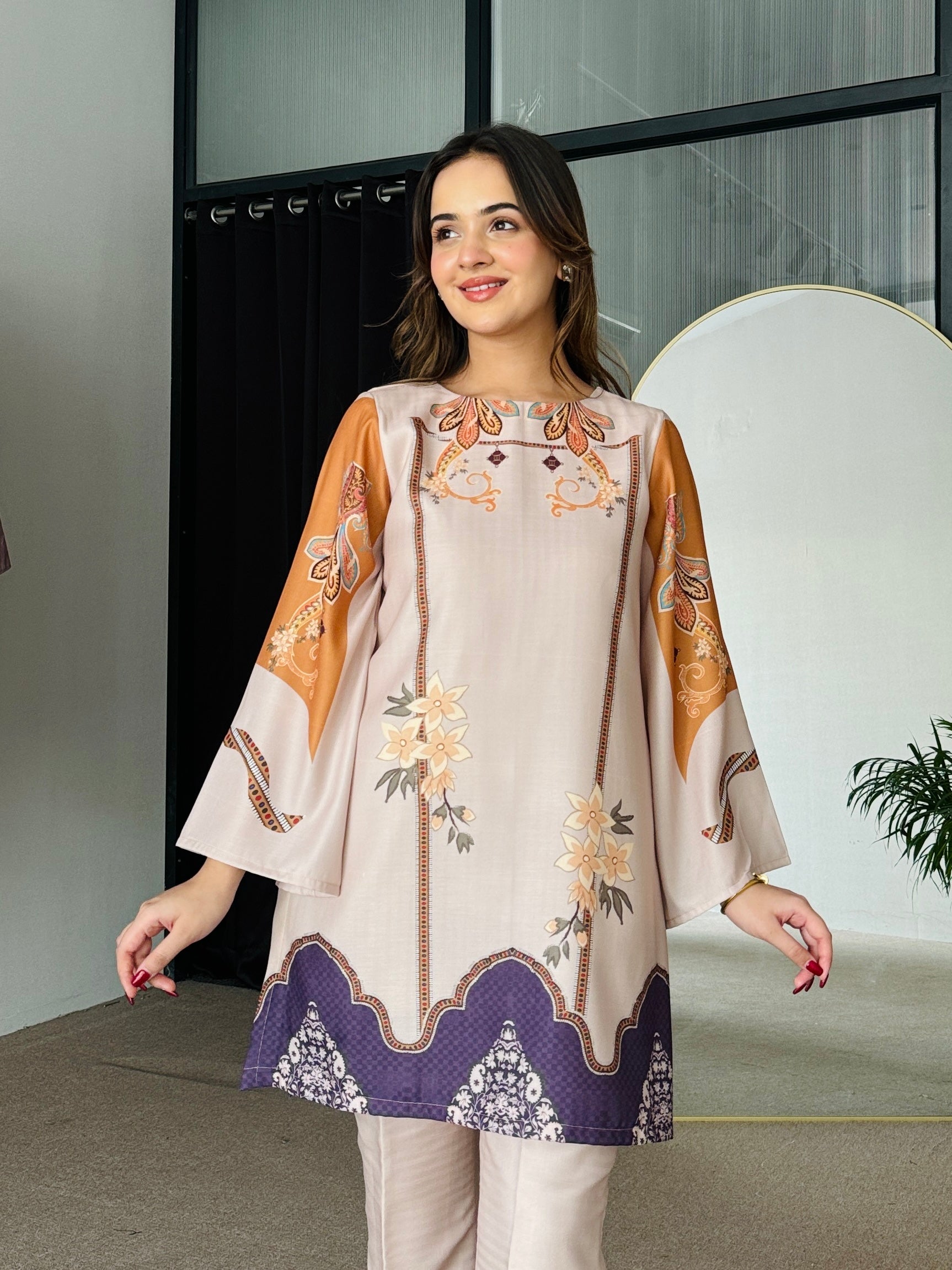 Sara Pastel Winter Kurta Set