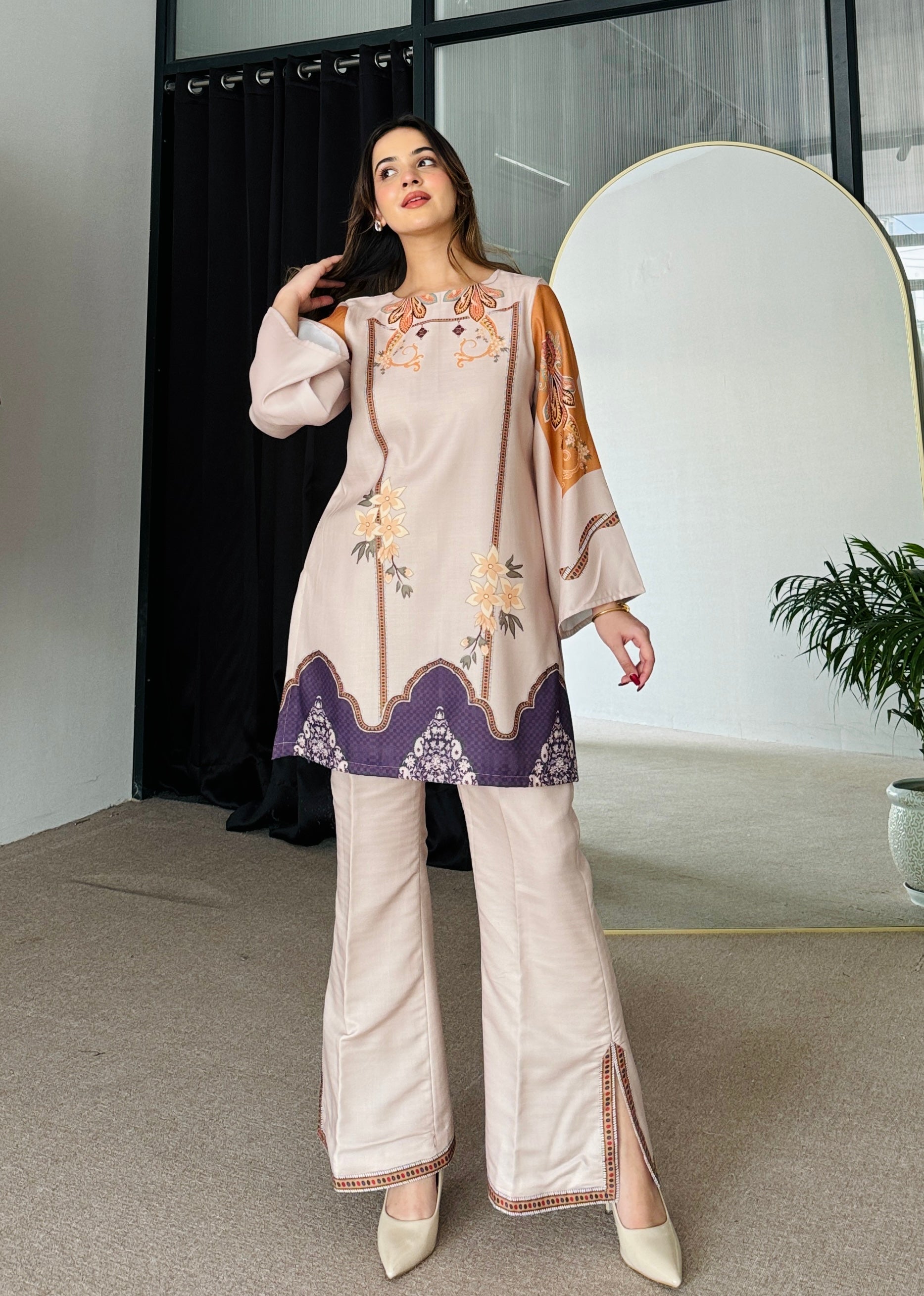 Sara Pastel Winter Kurta Set