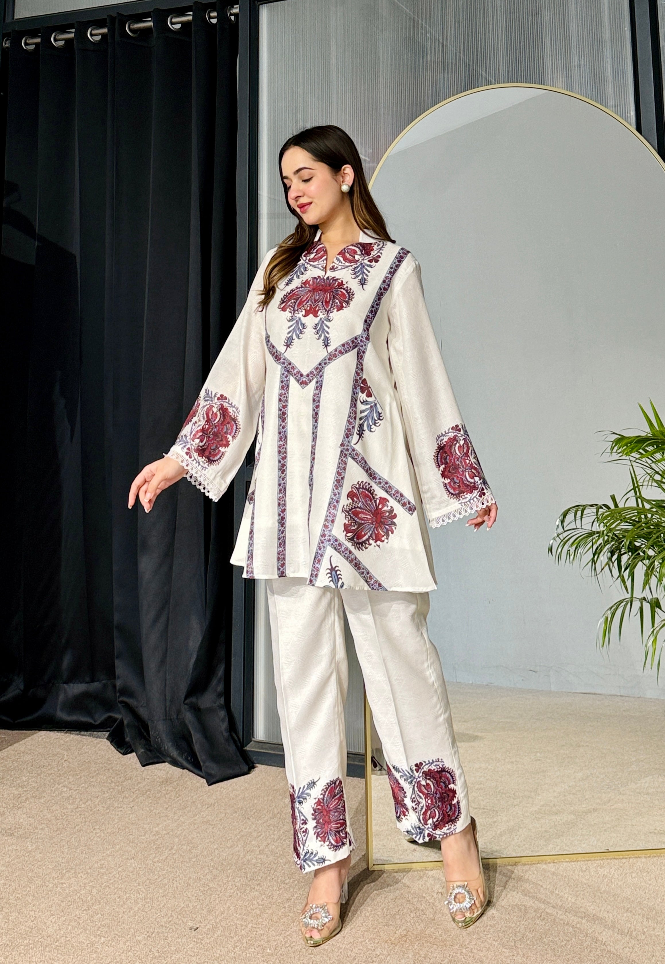 White Pakistani Kurta Set