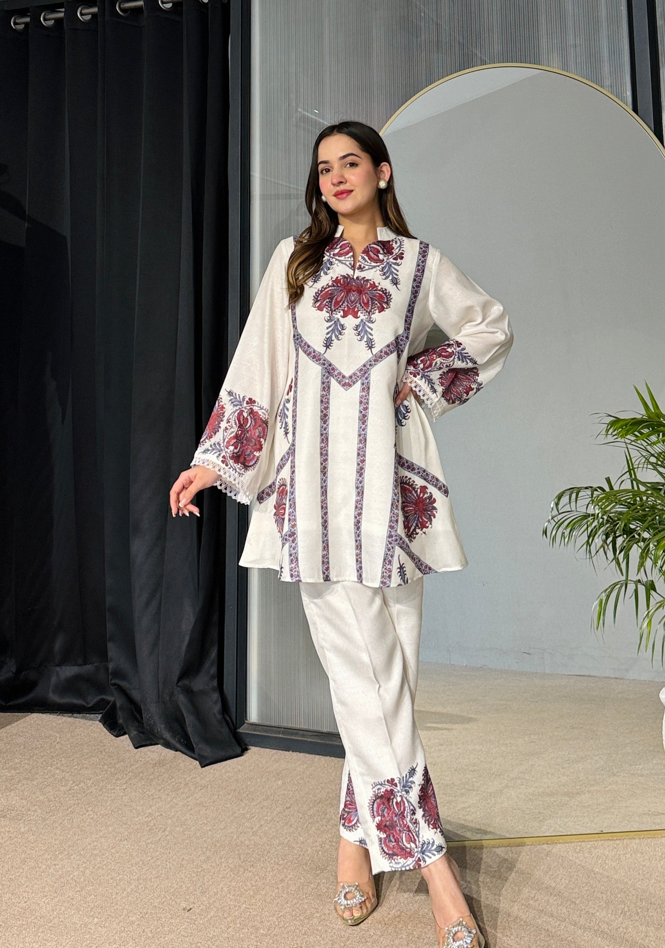 White Pakistani Kurta Set