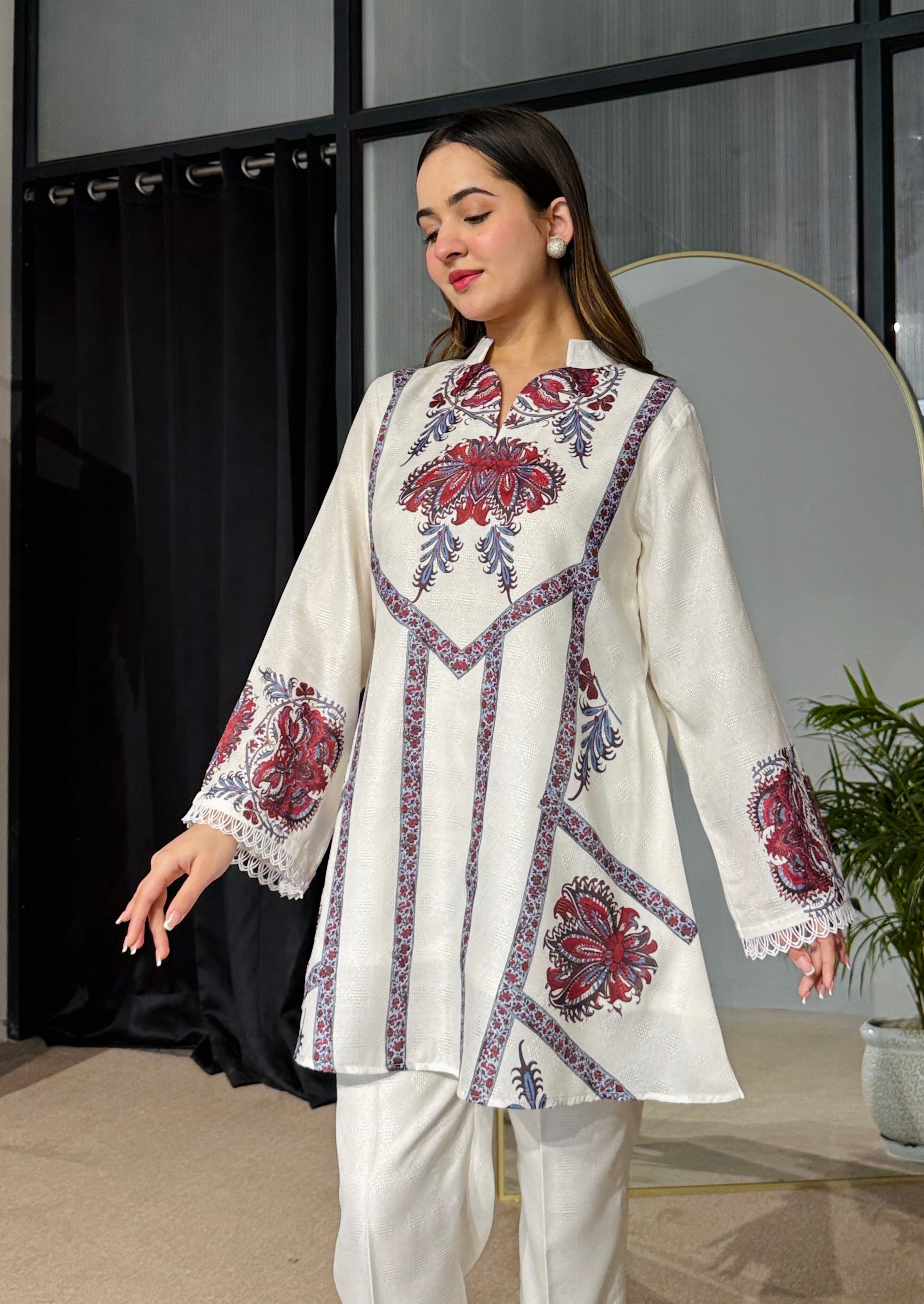 White Pakistani Kurta Set