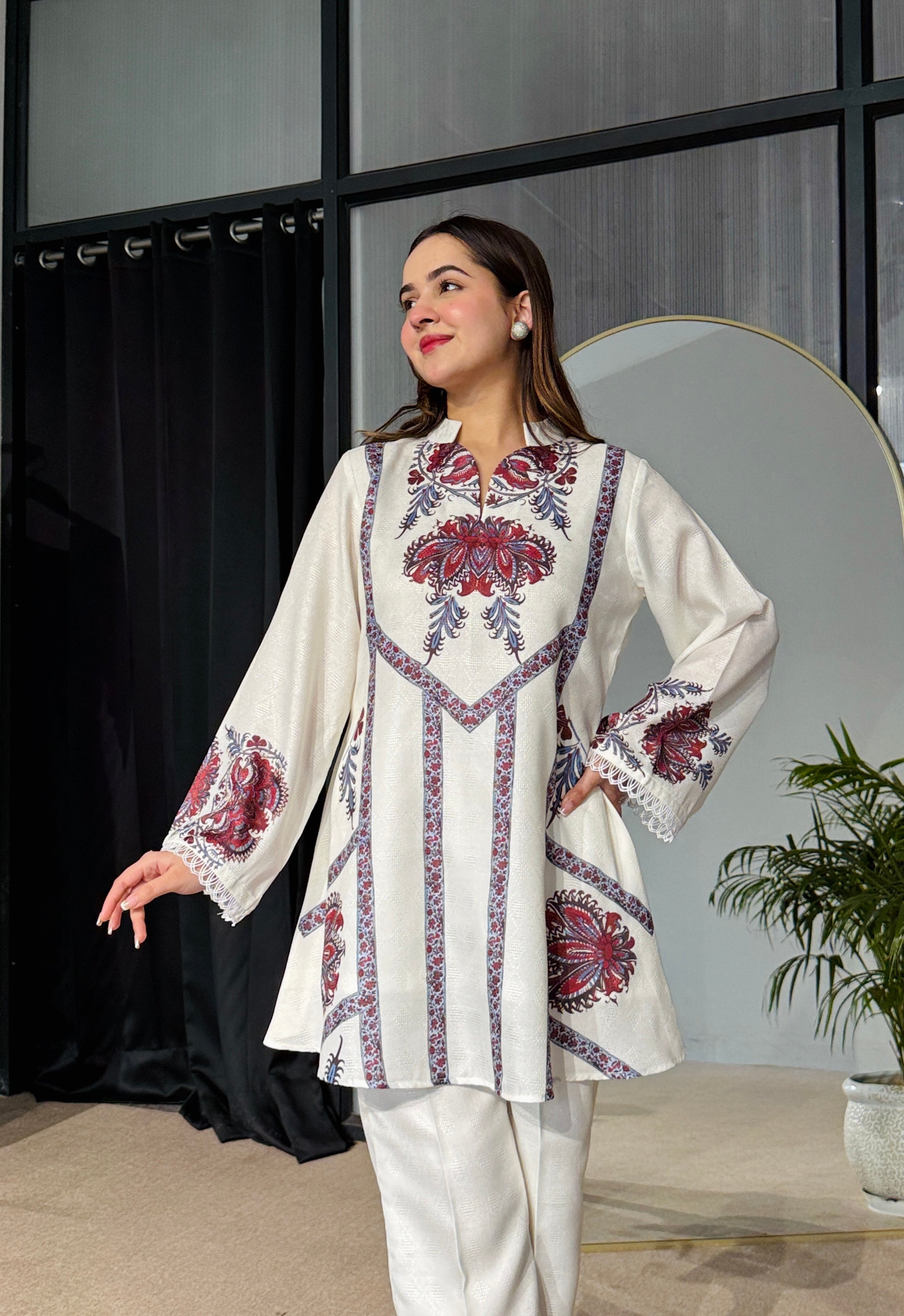 White Pakistani Kurta Set