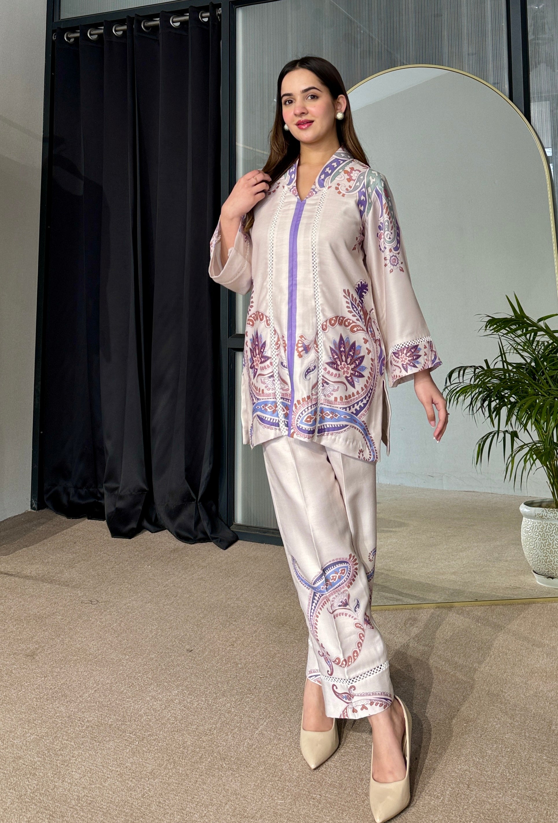 Serenity Paisley Pakistani Kurta Set