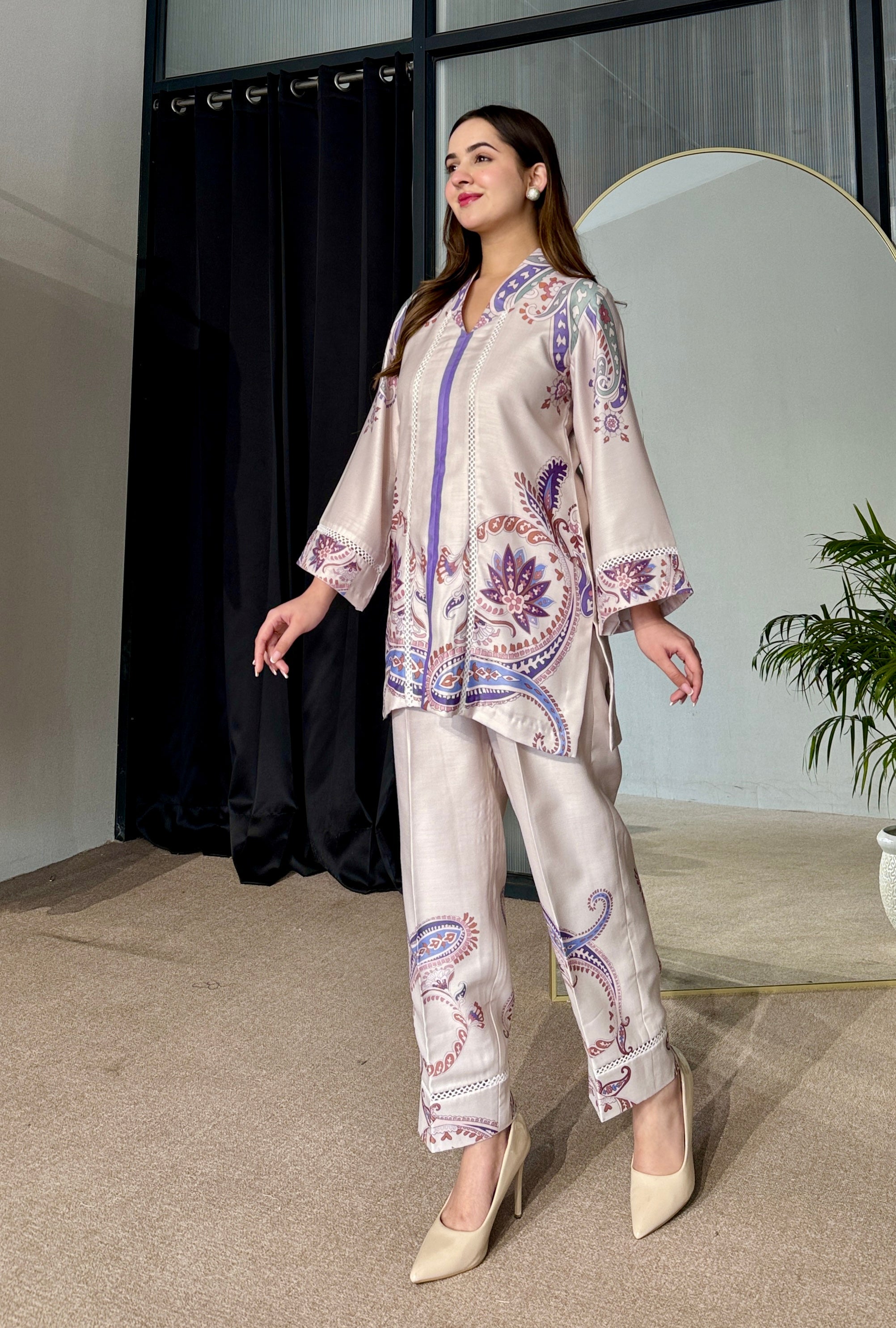 Serenity Paisley Pakistani Kurta Set