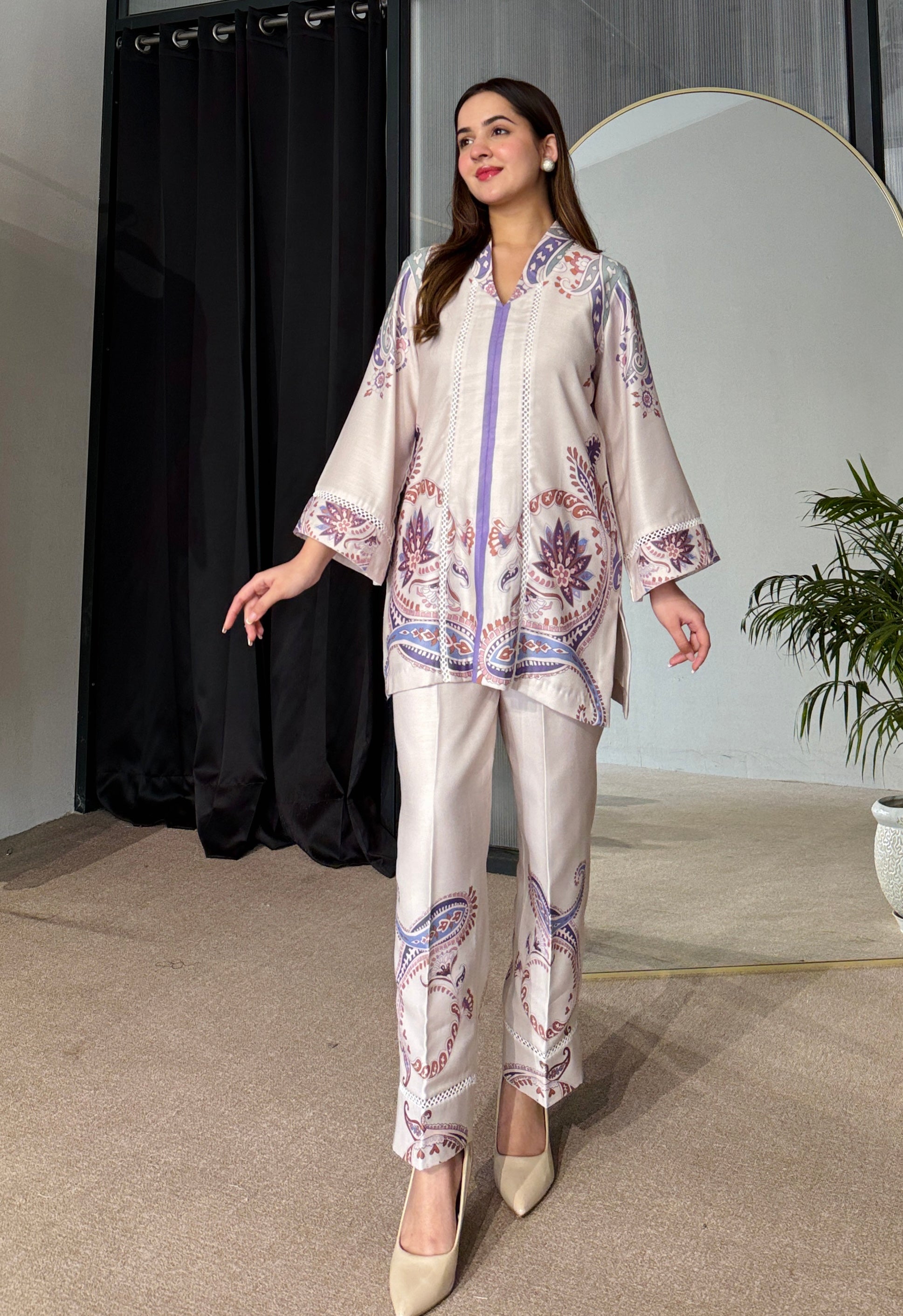 Serenity Paisley Pakistani Kurta Set