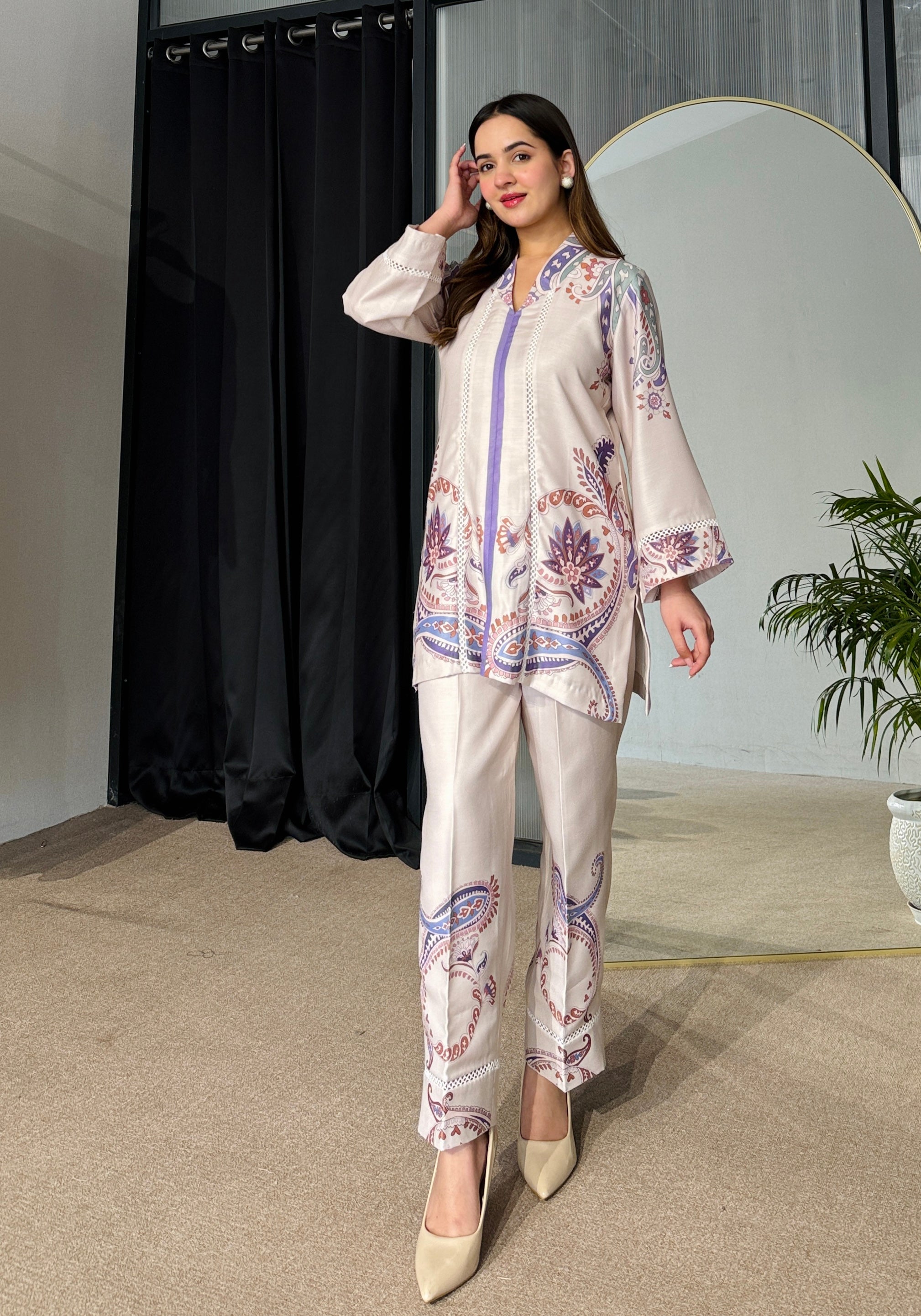 Serenity Paisley Pakistani Kurta Set