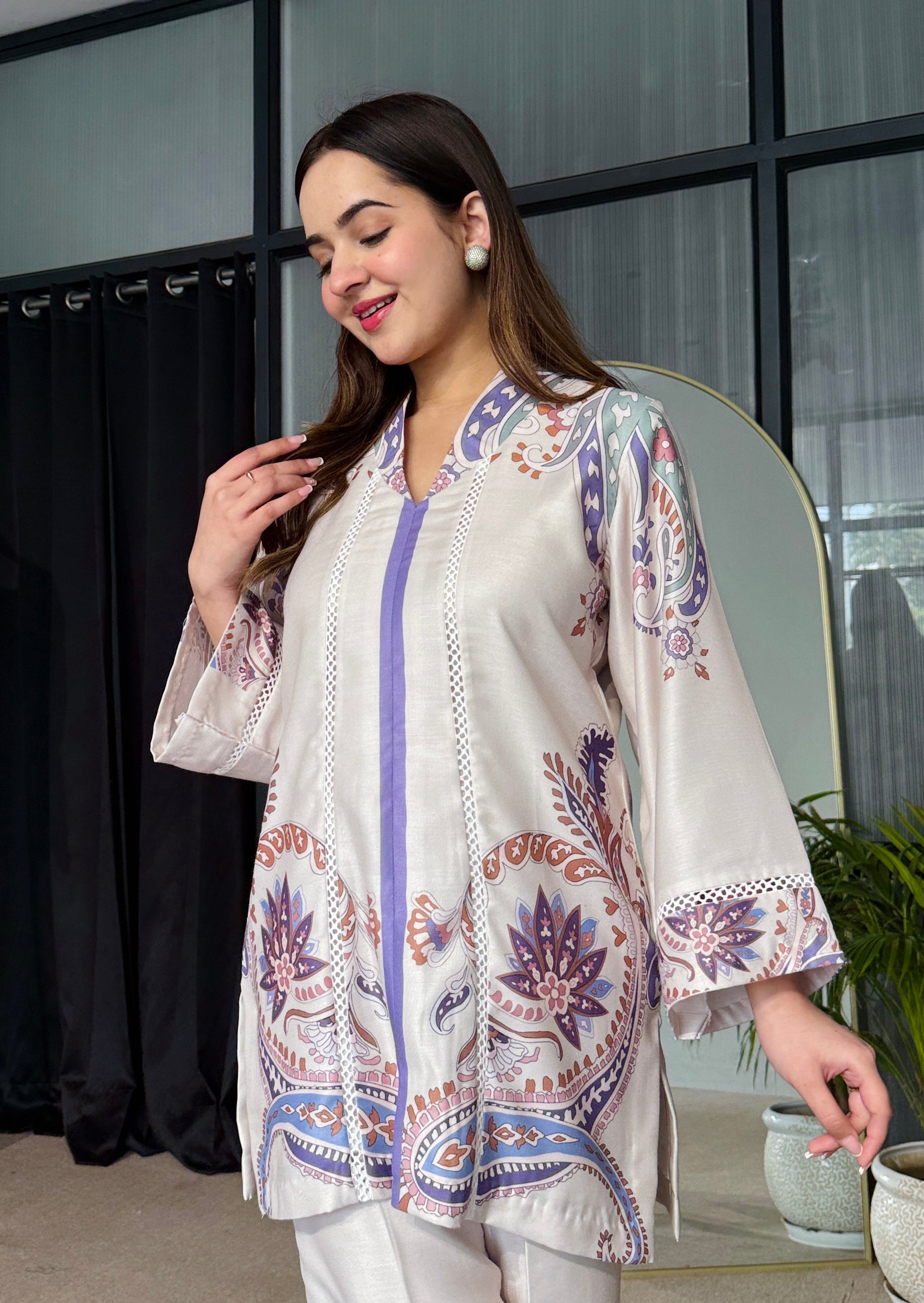 Serenity Paisley Pakistani Kurta Set