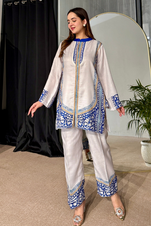 Mist and Sky Pakistani Kurta Set