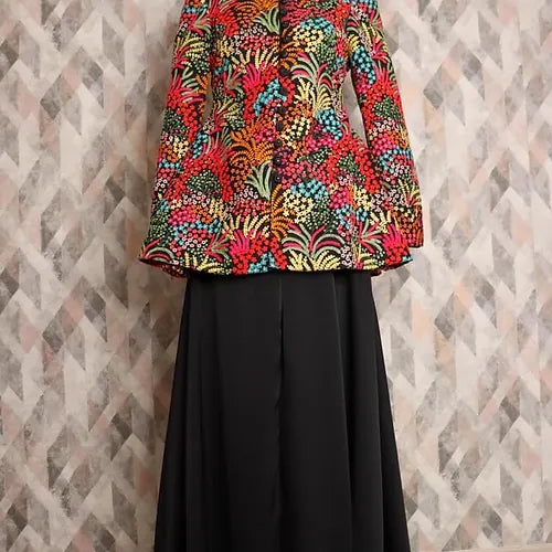 Anaisha Embroidered Jacket set with Flared Garara