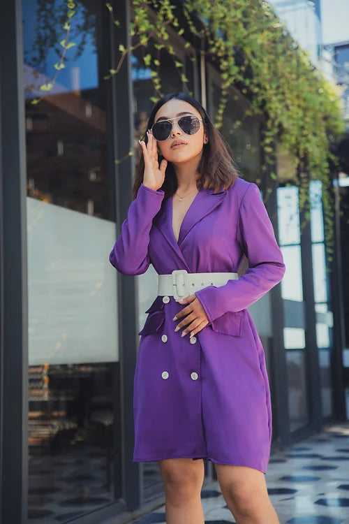 Classy Purple Blazer Dress